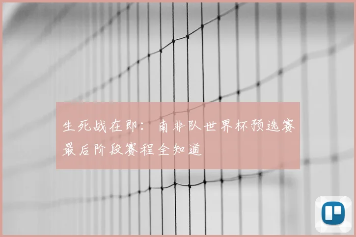 生死战在即:南非队世界杯预选赛最后阶段赛程全知道